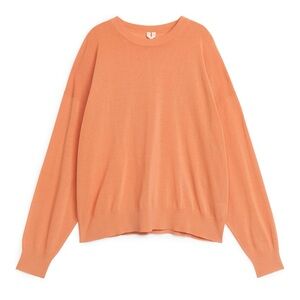 ARKET Fine Knit Jumper Sweater in Light Orange